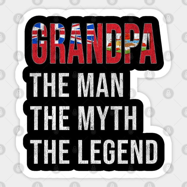 Grand Father Bermudian Grandpa The Man The Myth The Legend - Gift for Bermudian Dad With Roots From  Bermuda Sticker by Country Flags